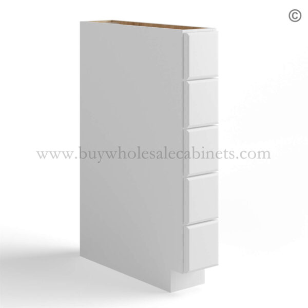White Shaker Base Spice Cabinet with 5 Drawers, white kitchen cabinets, white shaker cabinets, rta cabinets