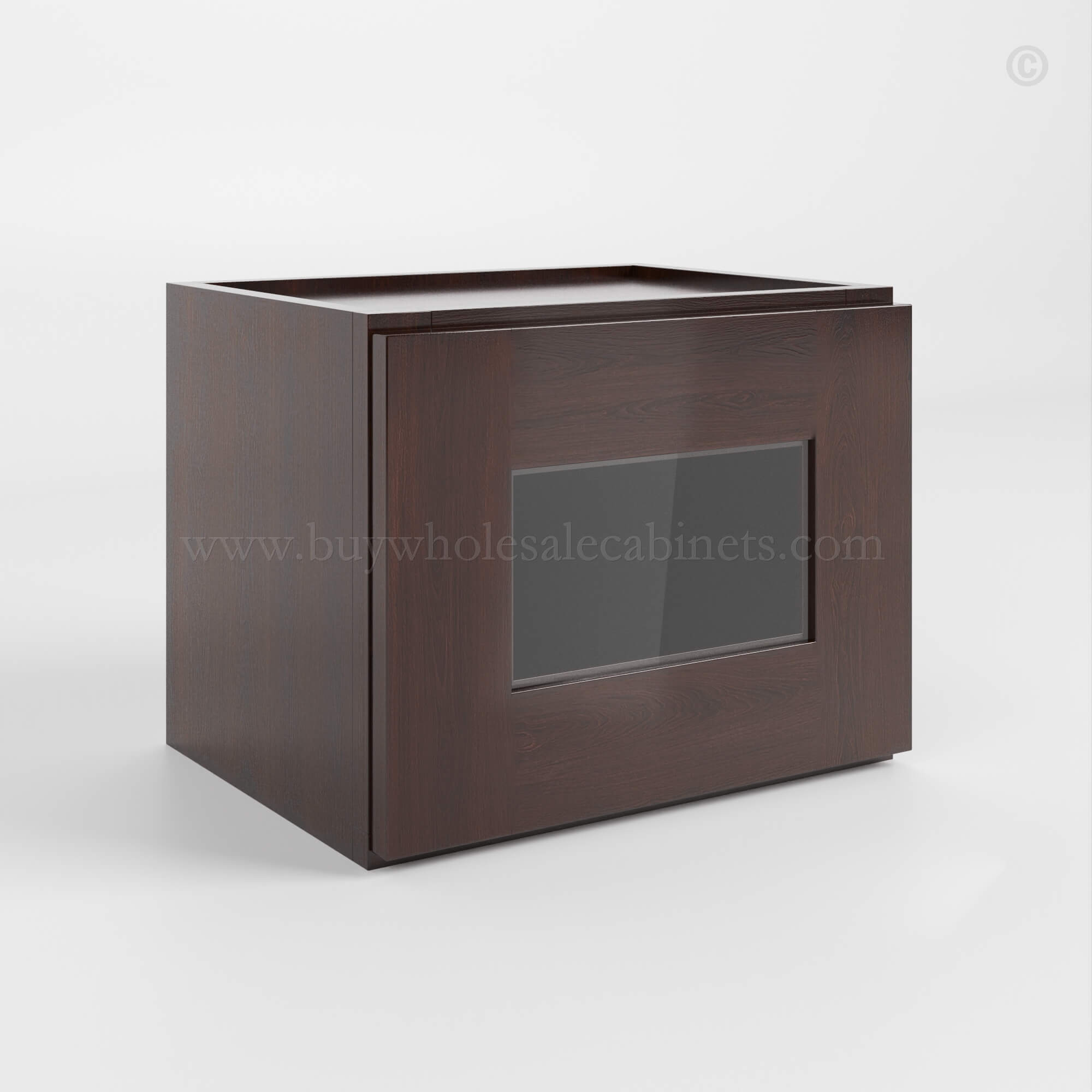 Shaker-Espresso-12-H-Single-Door-Wall-Cabinet-with-Glass-Door Shaker Espresso 12 H Single Door Wall Cabinet with Glass Door
