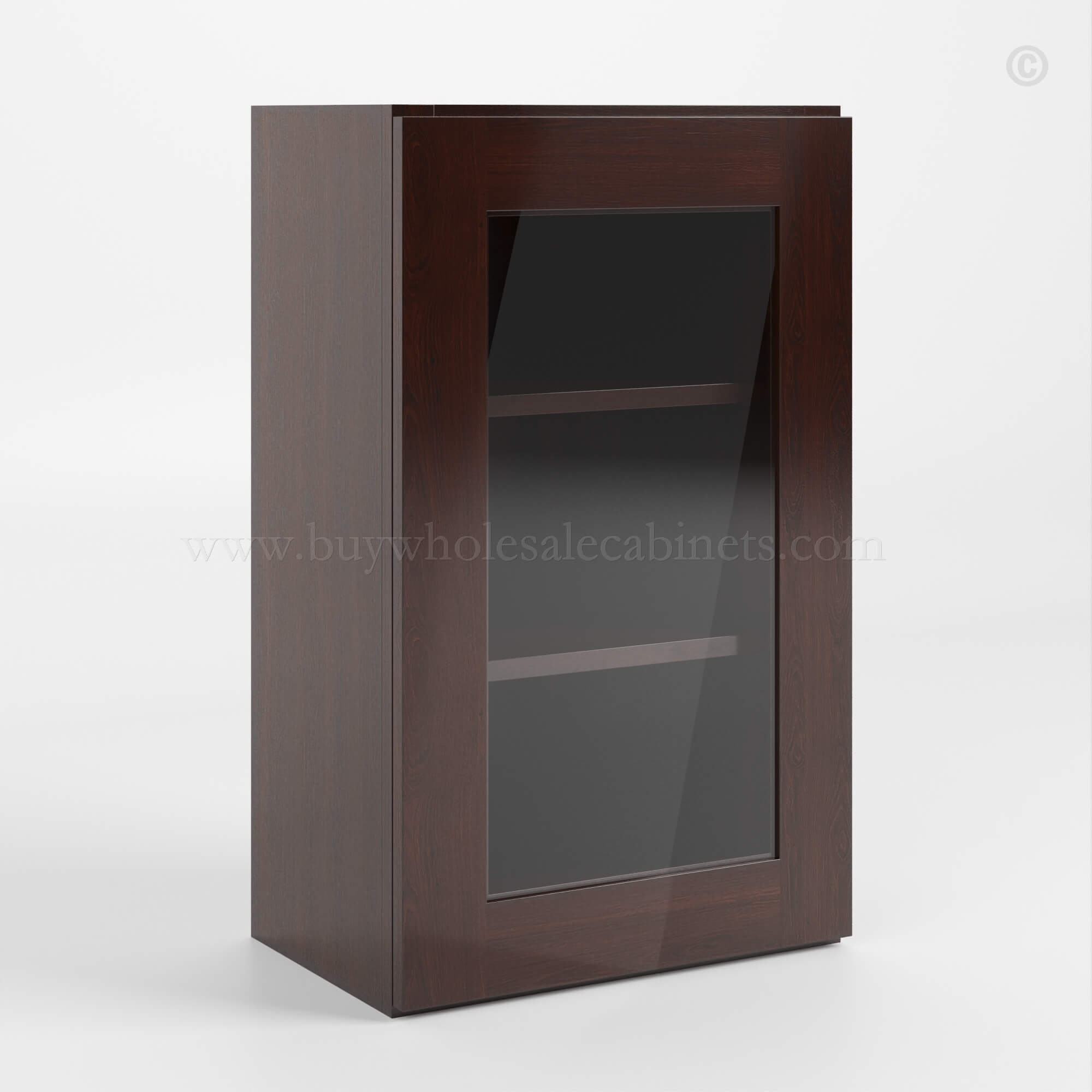 Shaker-Espresso-30-H-Single-Door-Wall-Cabinet-with-Glass-Door Shaker Espresso 30 H Single Door Wall Cabinet with Glass Door