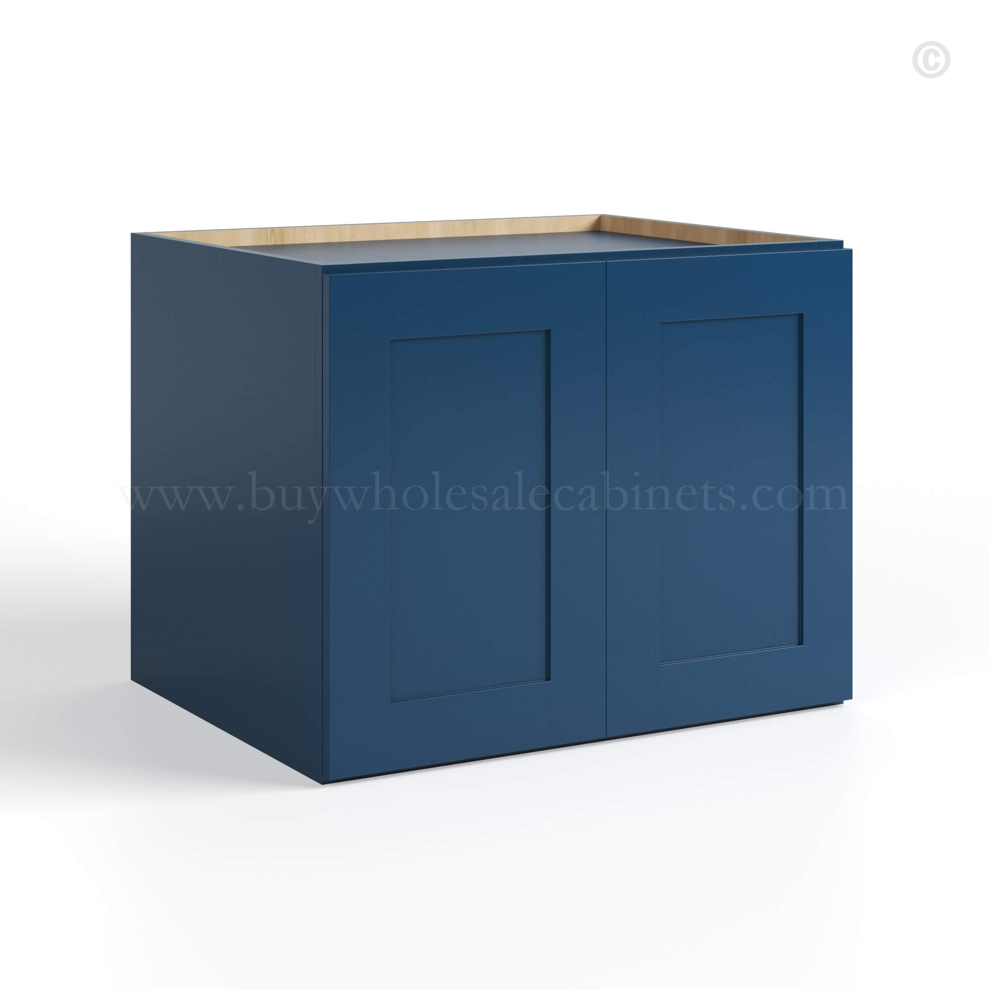 Navy Blue Shaker 24 H Refrigerator Wall Cabinet 24 Deep