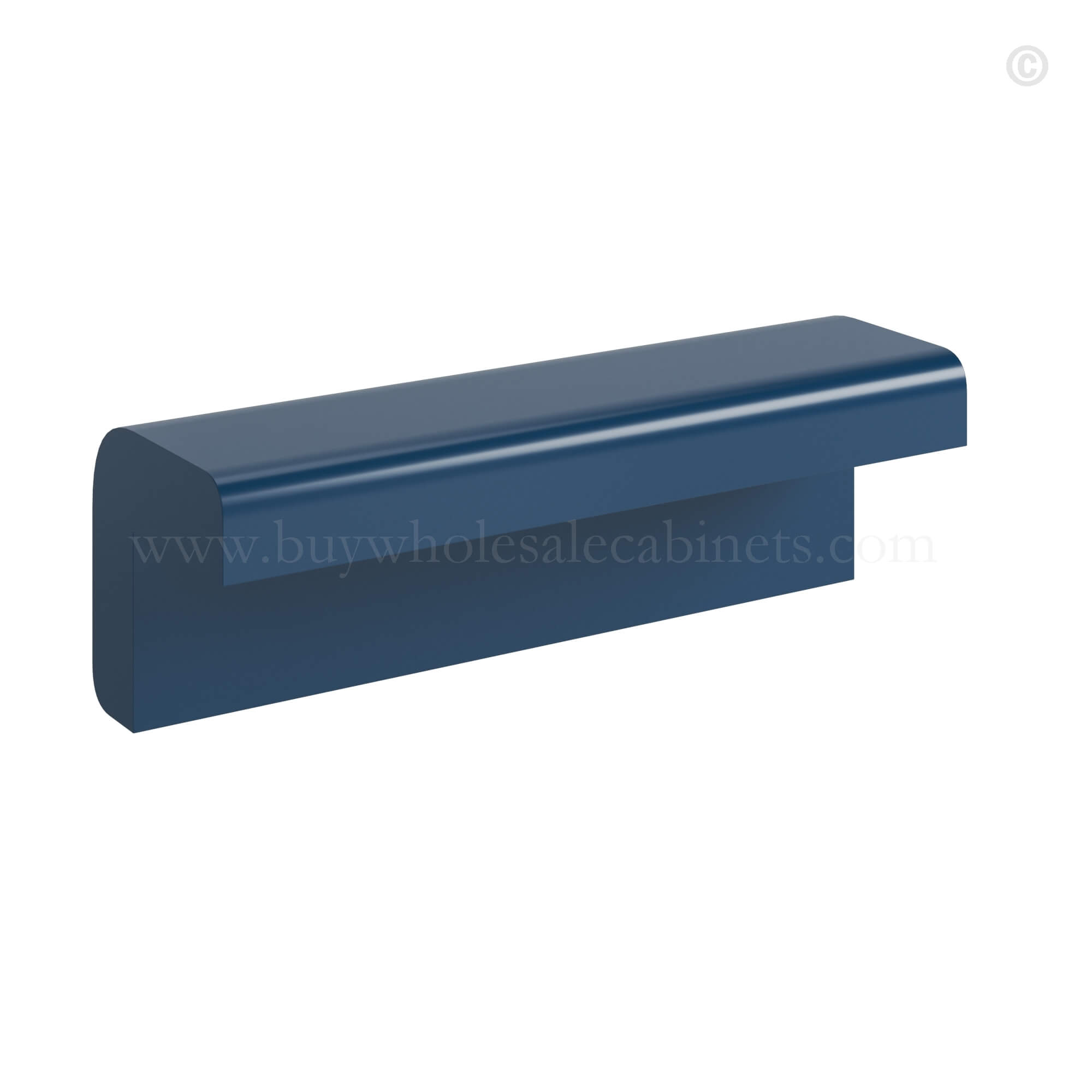 III Navy Blue Shaker Angle Light Rail Moulding