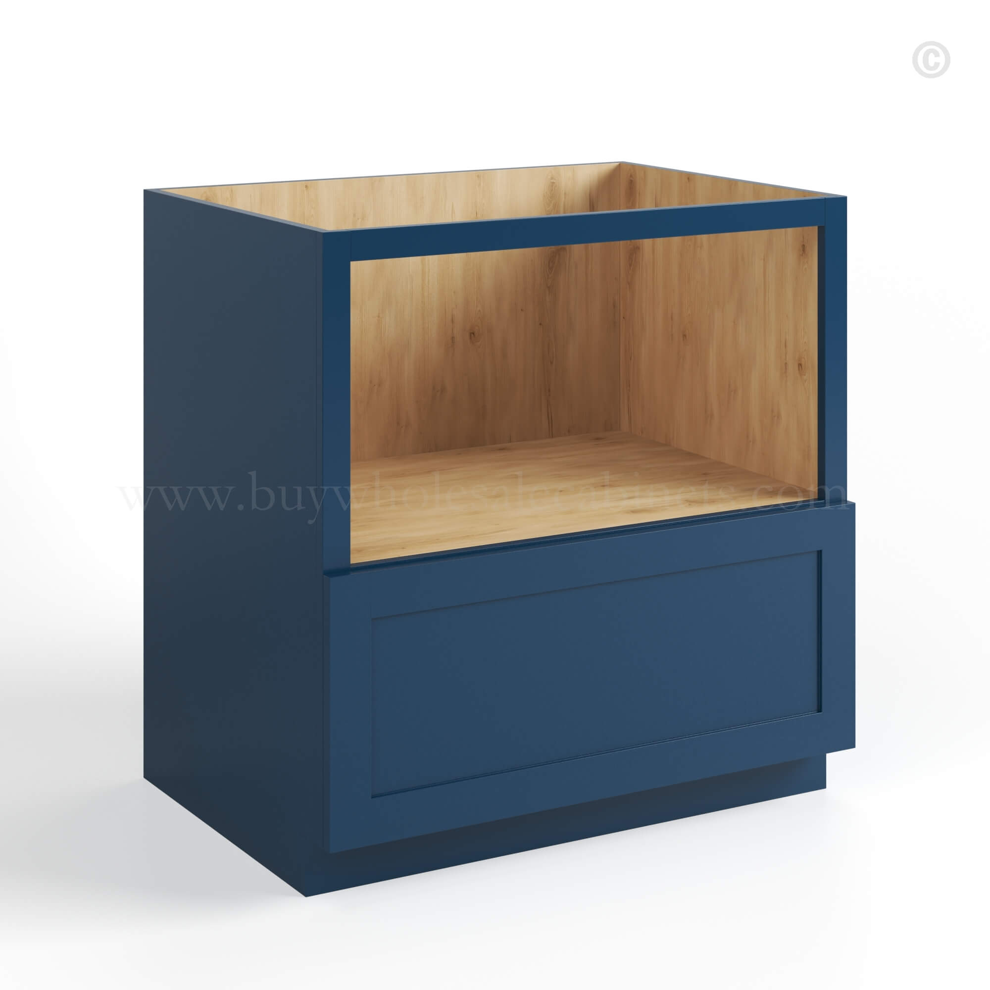 Navy Blue Shaker Microwave Base Cabinet