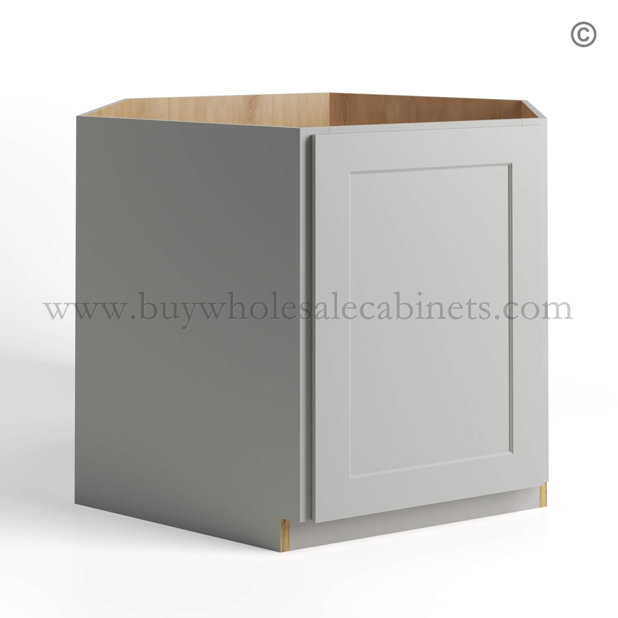 10 dorian-gray-shaker-corner-sink-base-cabinet-with-two-doors-and-two-false-drawers-closed (1) Dorian Gray Shaker Corner Sink Base Cabinet, gray kitchen cabinets, rta cabnets