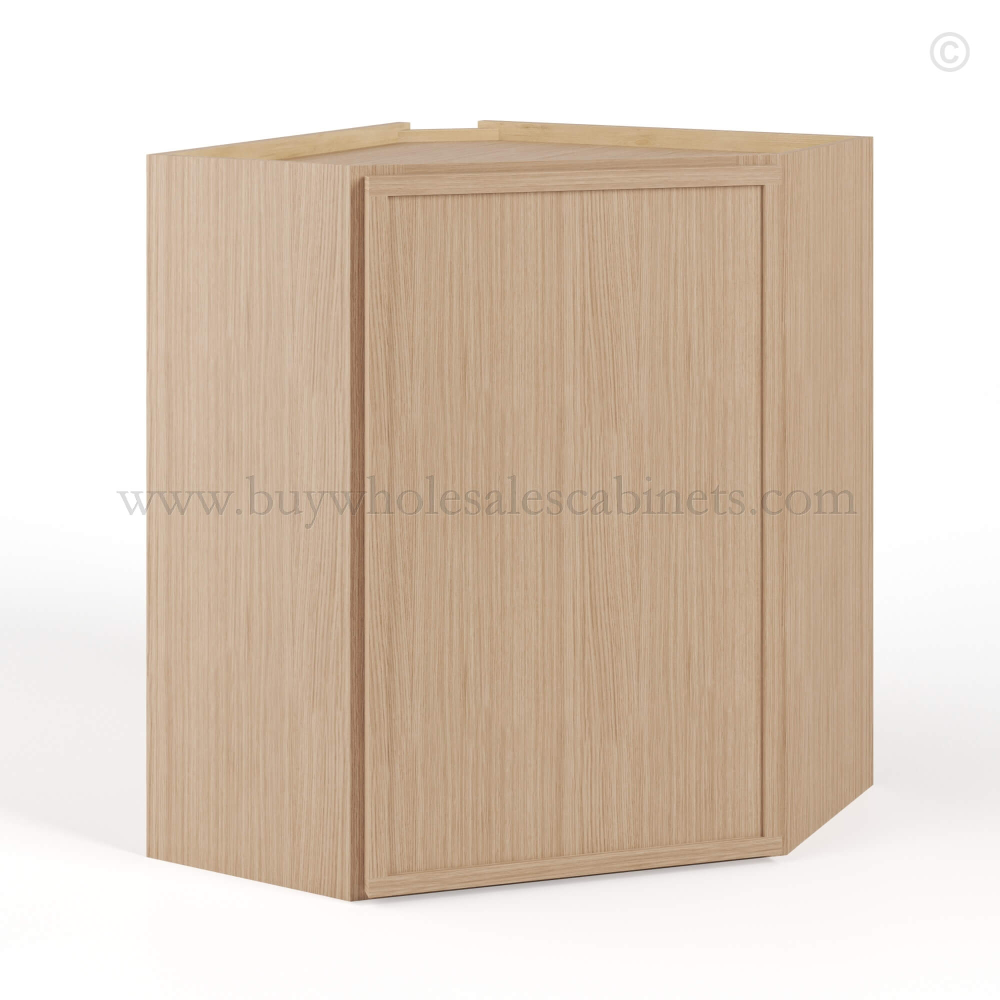 10-slim-oak-shaker-wall-diagonal-corner-cabinet-closed Slim Oak Shaker Diagonal Corner Wall Cabinet, rta cabinets, wholesale cabinets