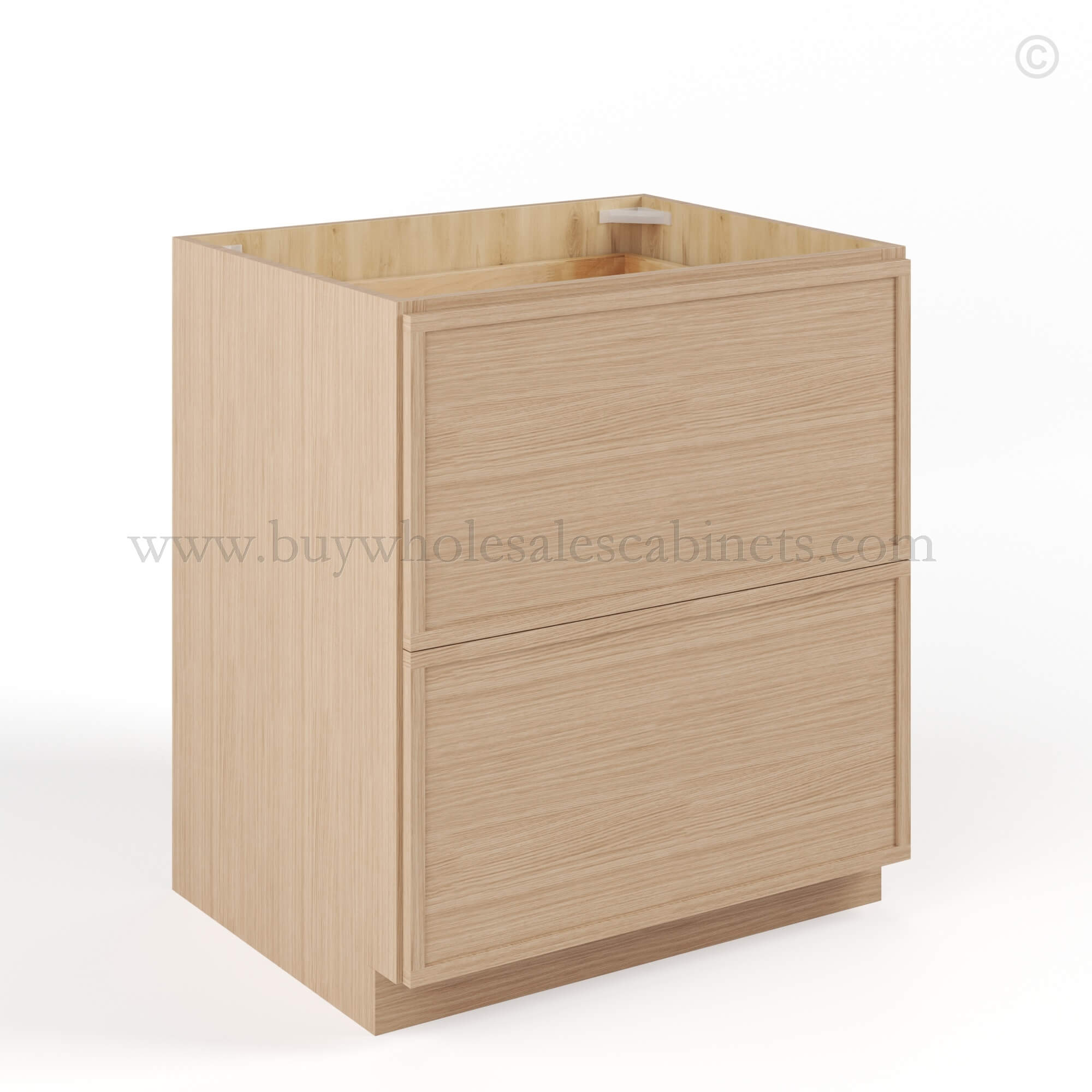 17-slim-oak-shaker-base-cabinet-2-drawers-closed.jpg Slim Oak Shaker Two Drawer Base, rta cabinets, wholesale cabinets