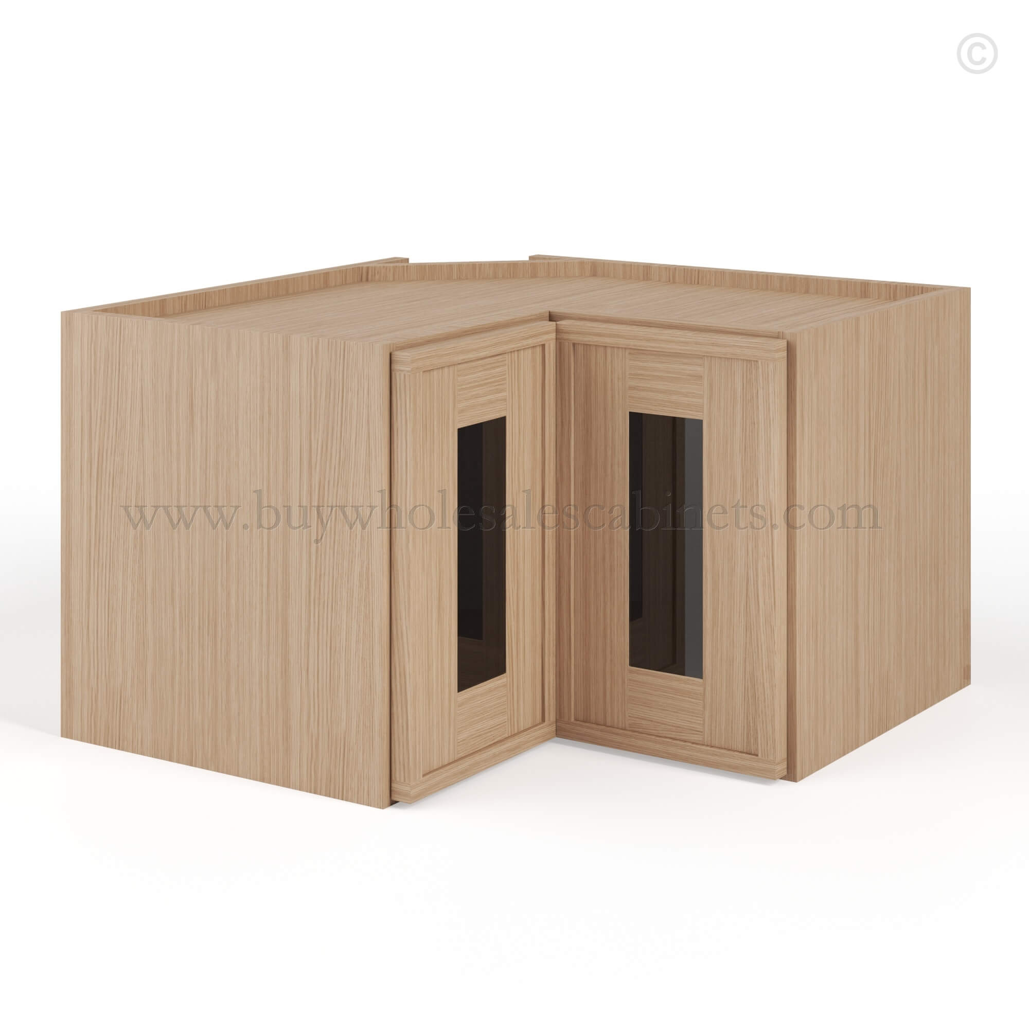 3-slim-oak-shaker-easy-reach-wall-glass-door-cabinet-closed Slim Oak Shaker Easy Reach Wall Cabinet with Glass Door, rta cabinets, wholesale cabinets