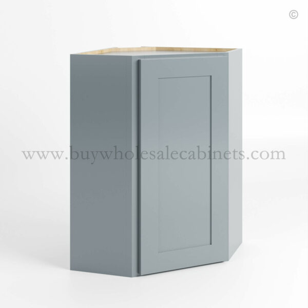 Gray Shaker 24 Diagonal Corner Wall Cabinet, rta cabinets
