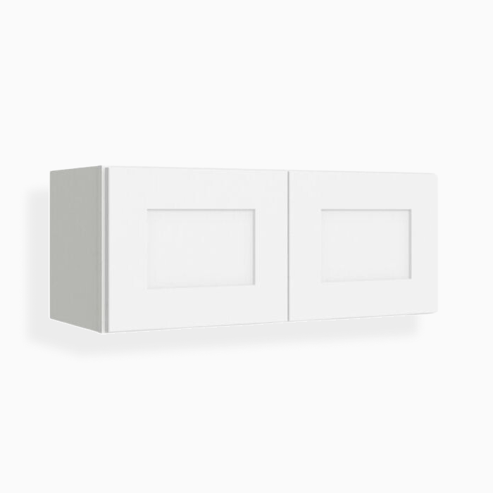 White Shaker 12 H Double Door Wall Cabinet-1 White Shaker 12 H Double Door Wall Cabinet image 1