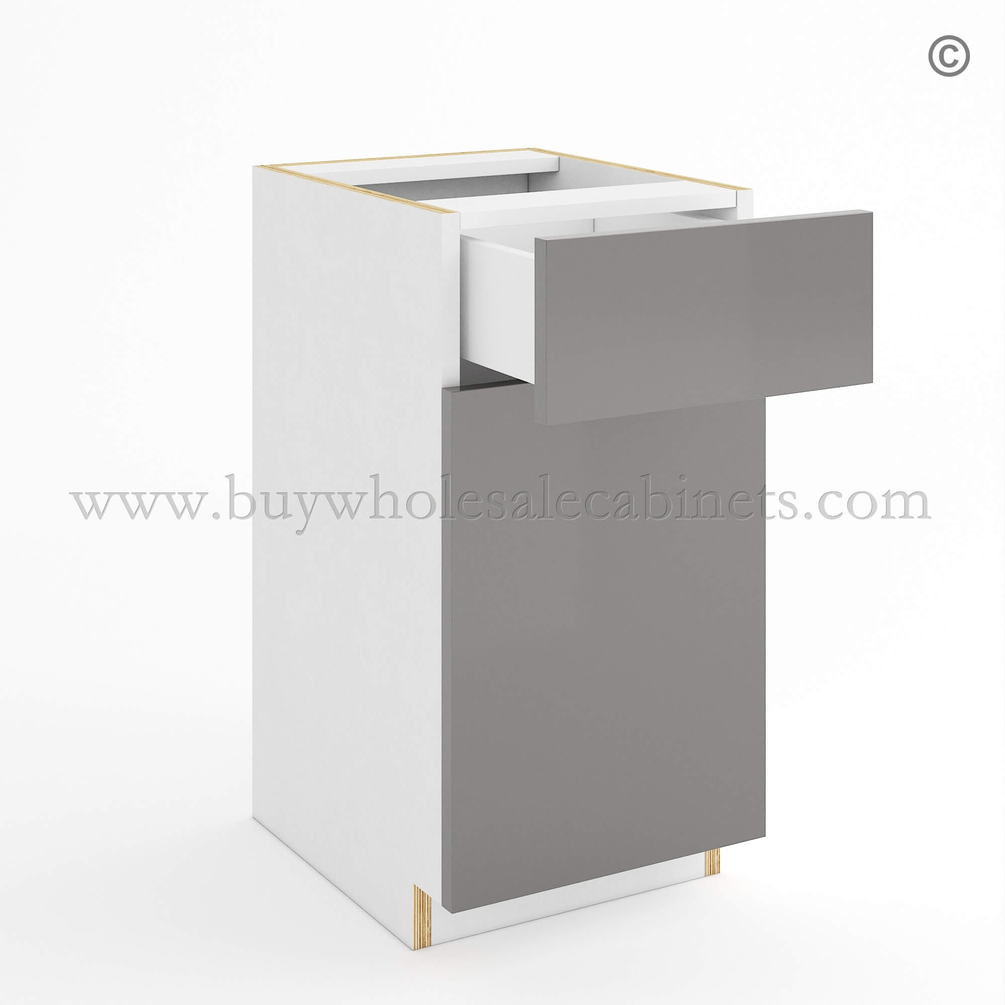 63-frameless-high-gloss-gray-mini-base Frameless Gloss Gray MINI Base Cabinet, wholesale cabinets, frameless cabinets