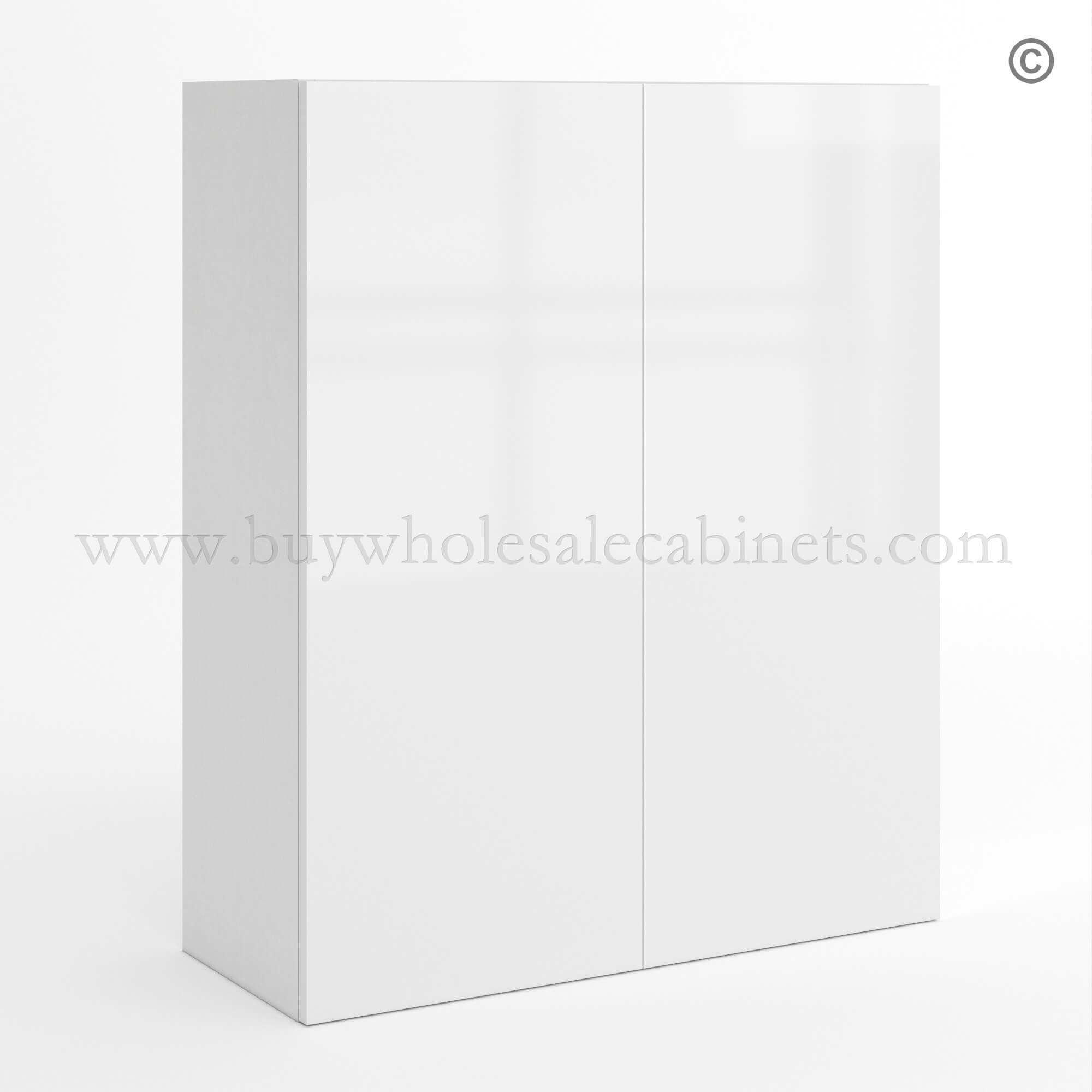 11-frameless-high-gloss-white-wall-cabinet-double-doors-36_h-closed Frameless Gloss White 36″H Double Door Wall Cabinet, rta cabinets, white frameless cabinets