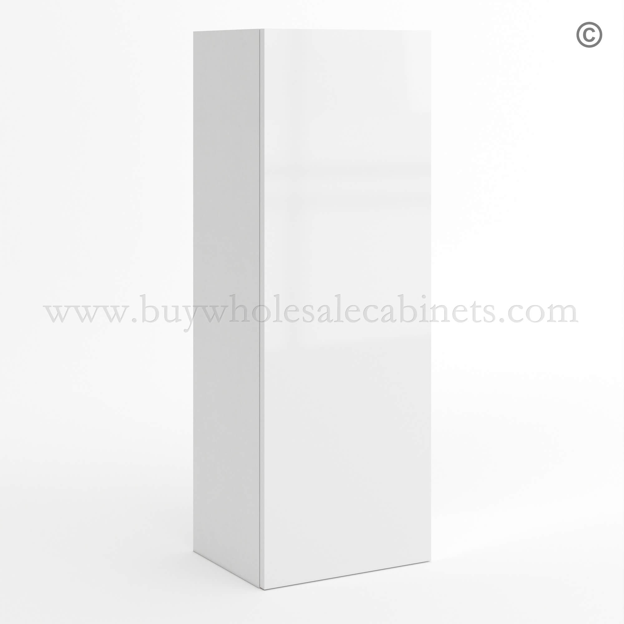 12-frameless-high-gloss-white-wall-cabinet-single-door-42_h-closed Frameless Gloss White 42H Single Door Wall Cabinet, rta cabinets, frameless cabinets