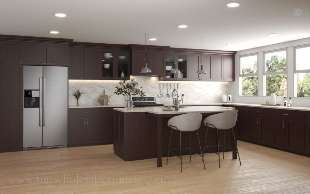 Espresso shaker cabinets