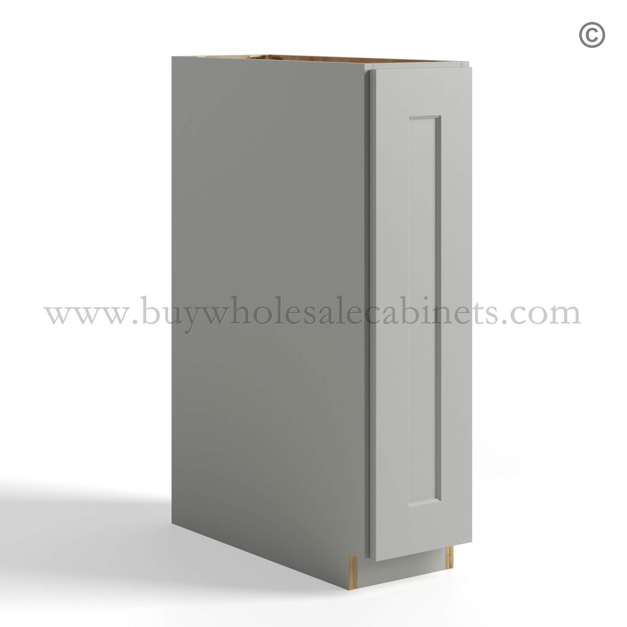 17 dorian-gray-shaker-base-spice-rack-cabinet-with-single-door-closed Dorian Gray Shaker Base Spice Rack Cabinet, rta cabinets, wholesale cabinets