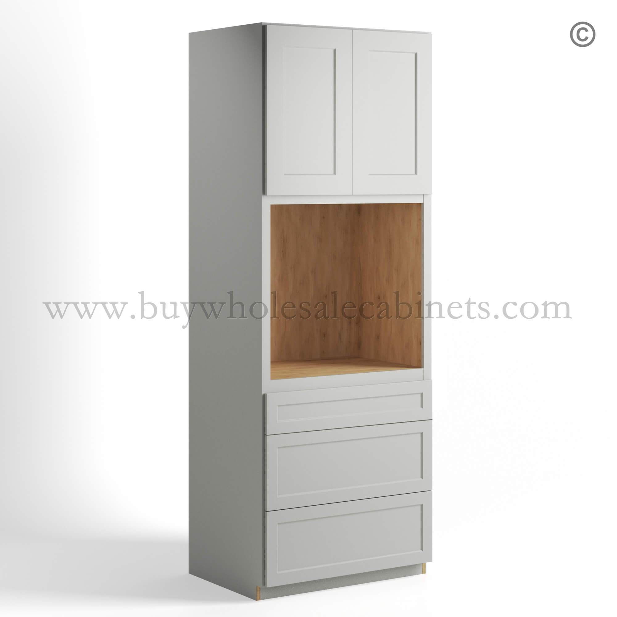 Dorian Gray Shaker Tall Universal Oven Cabinet, dorian gray cabinets, rta cabinets, wholesale cabinets