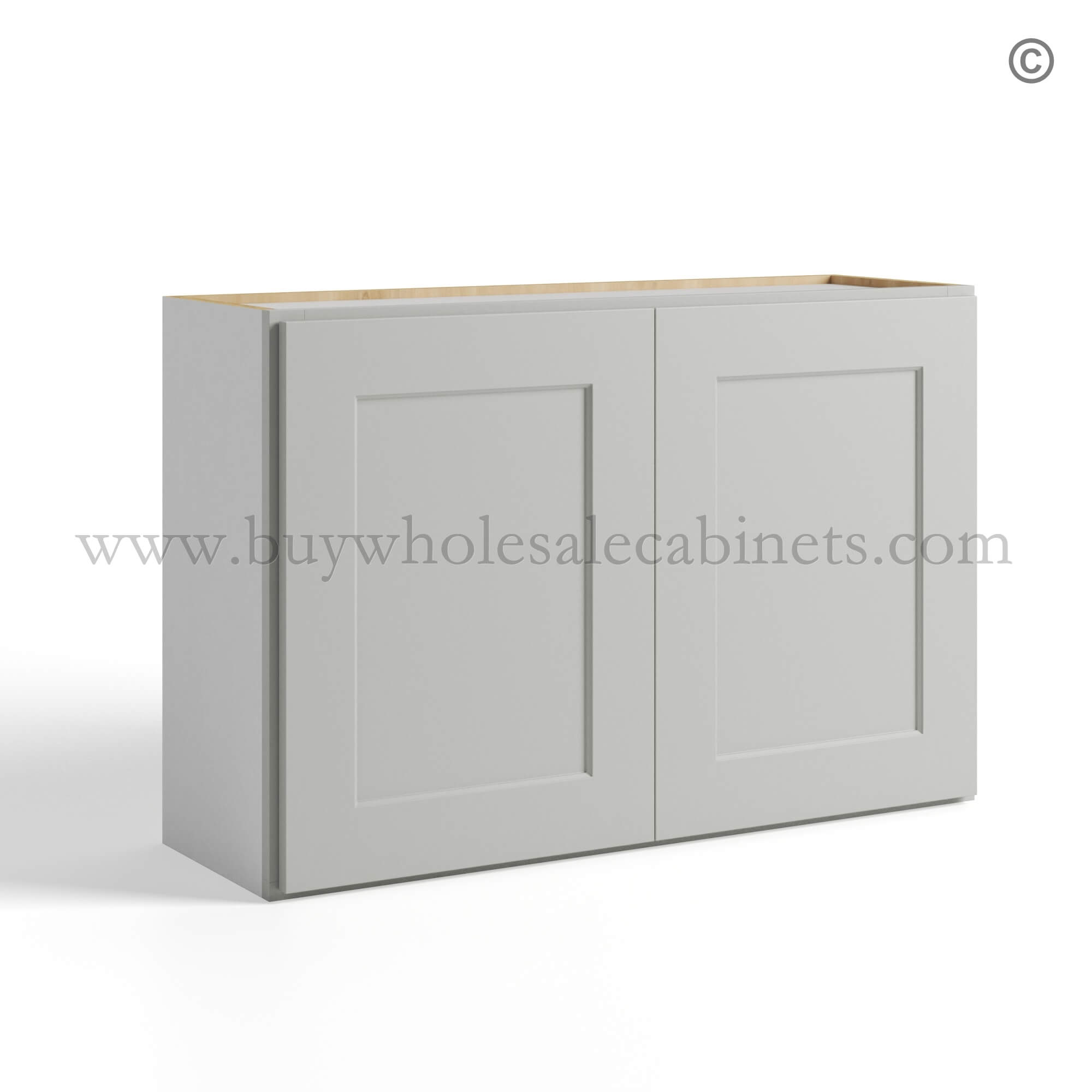 36 dorian-gray-shaker-wall-fridge-cabinets-24-deep-with-two-doors-closed (1) Dorian Gray Shaker Double Door Wall Cabinet, rta cabinets, wholesale cabinets