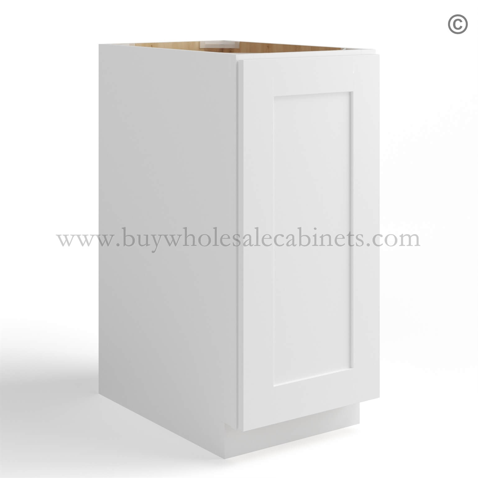 White Shaker Base Cabinet Single Door Full Height, rta cabinets