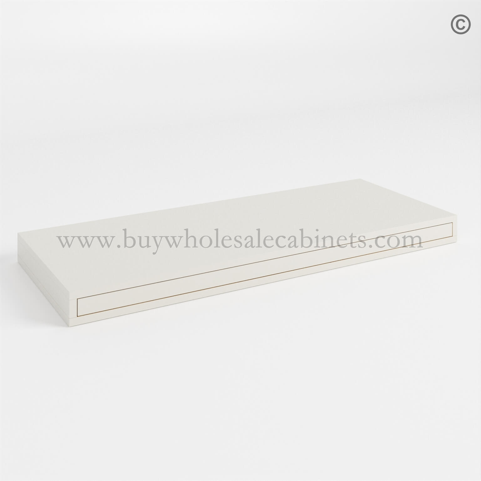 Charleston White Raised Panel Floating Shelf, rta cabinets