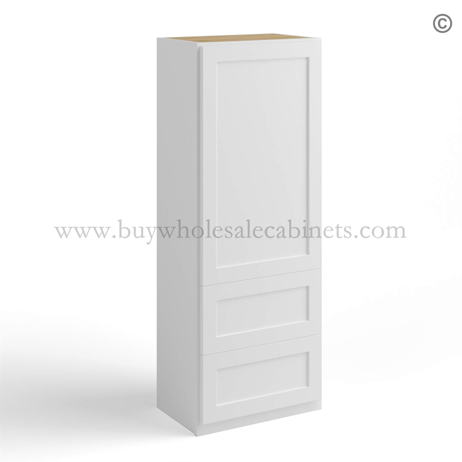 White Shaker 18 H Wall With Drawer Cabinet