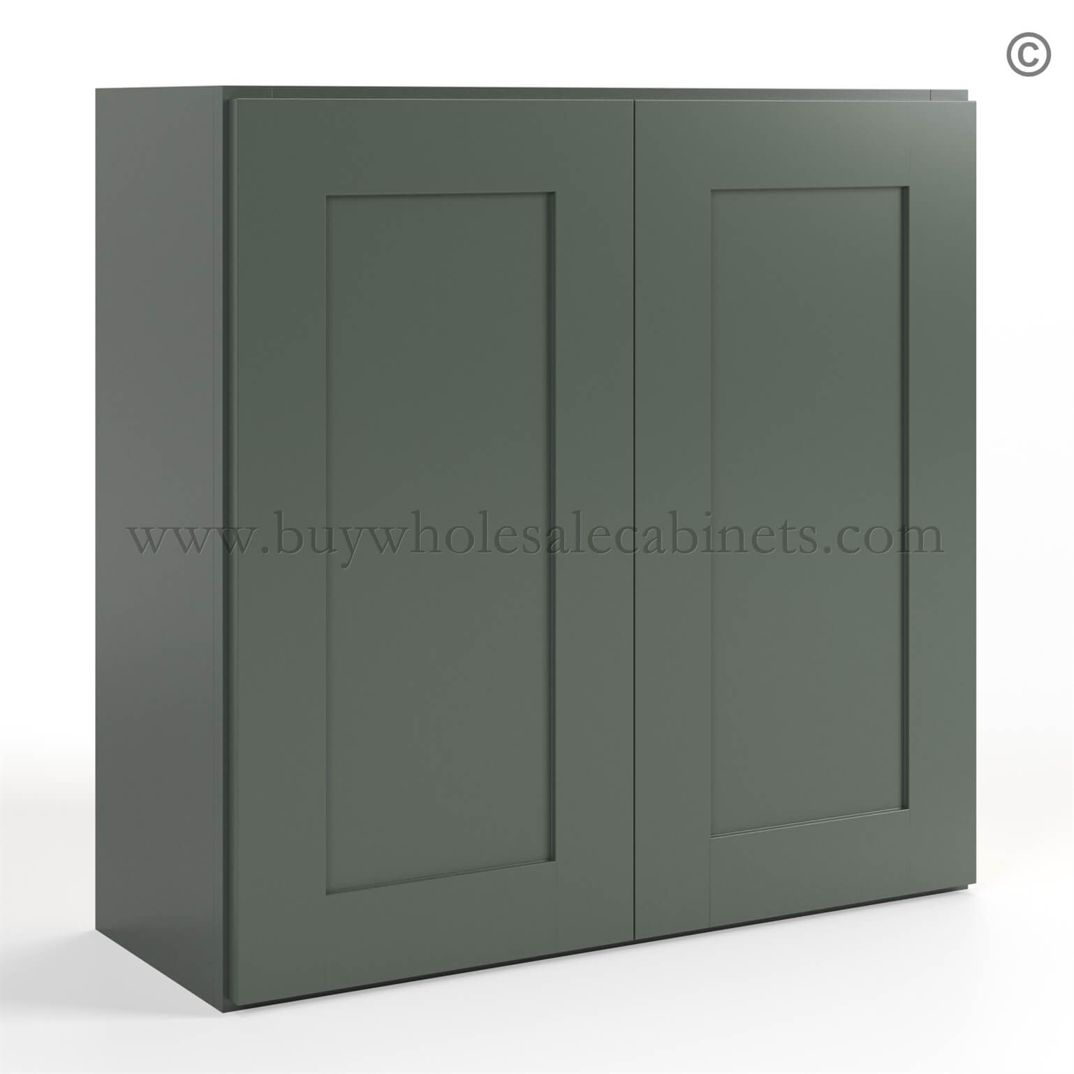 Green Shaker 30 H Double Door Wall Cabinet, rta cabinets