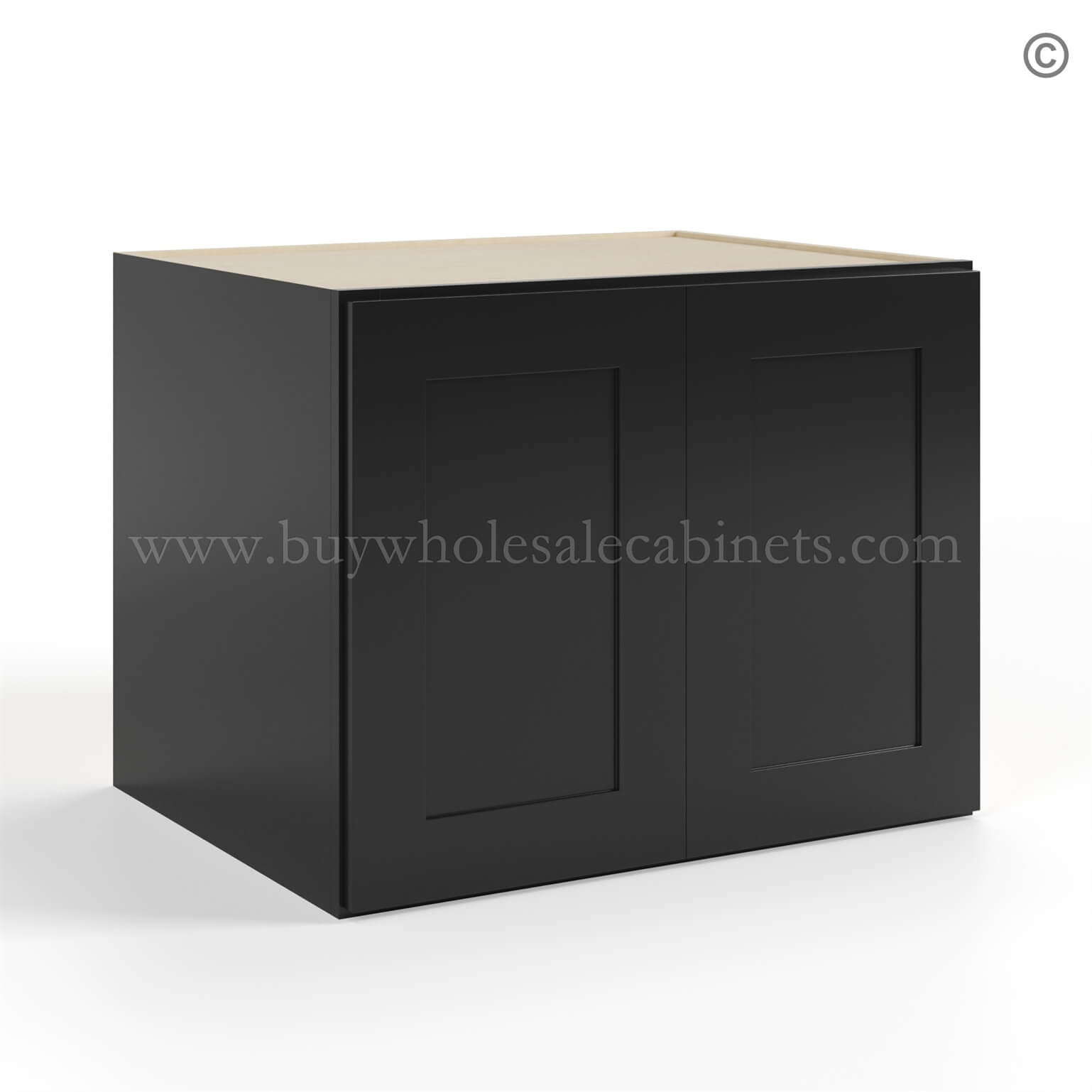 black Shaker 24 H Refrigerator Wall Cabinet 24 Deep