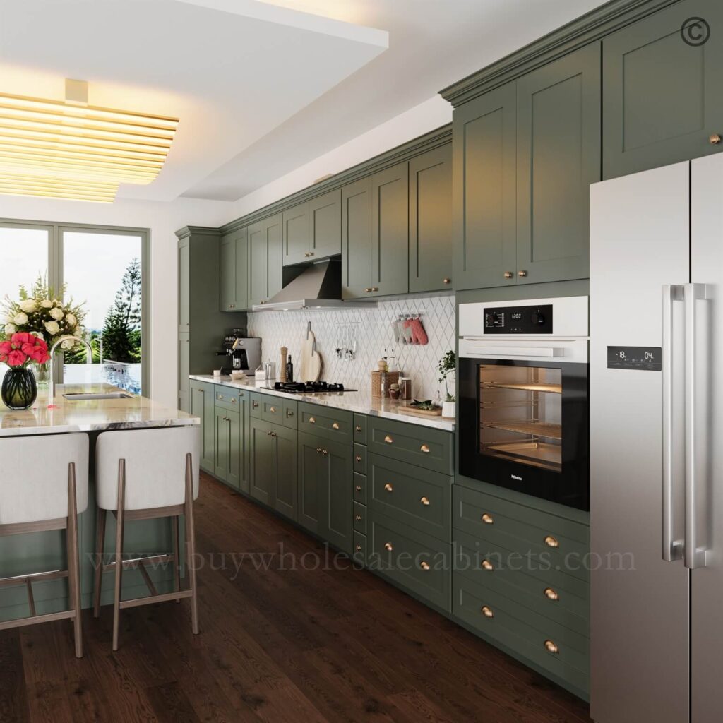 black shaker cabinets