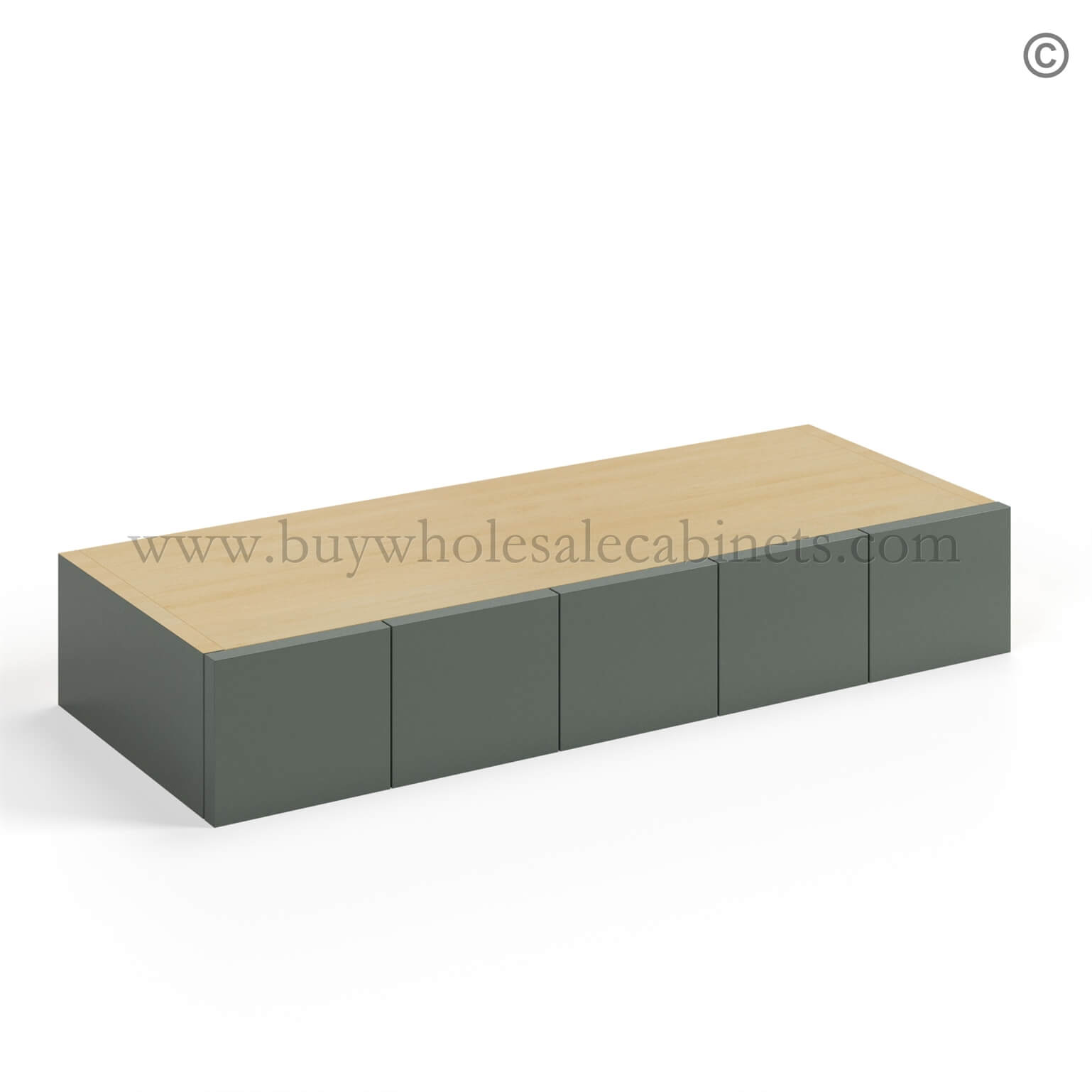 Green Shaker Wall Spice Drawer, rta cabinets