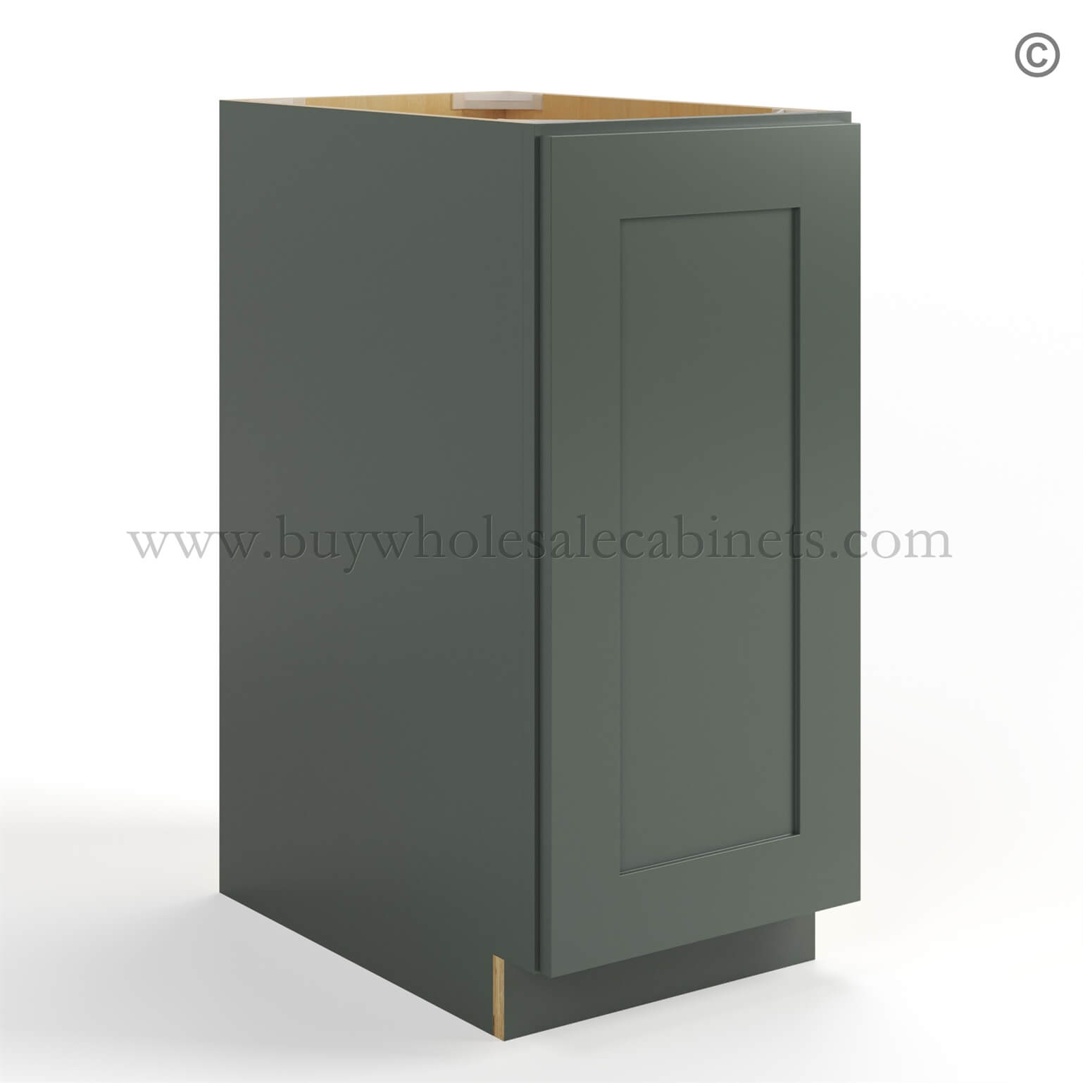 Green Shaker Base Cabinet - Full Height Door