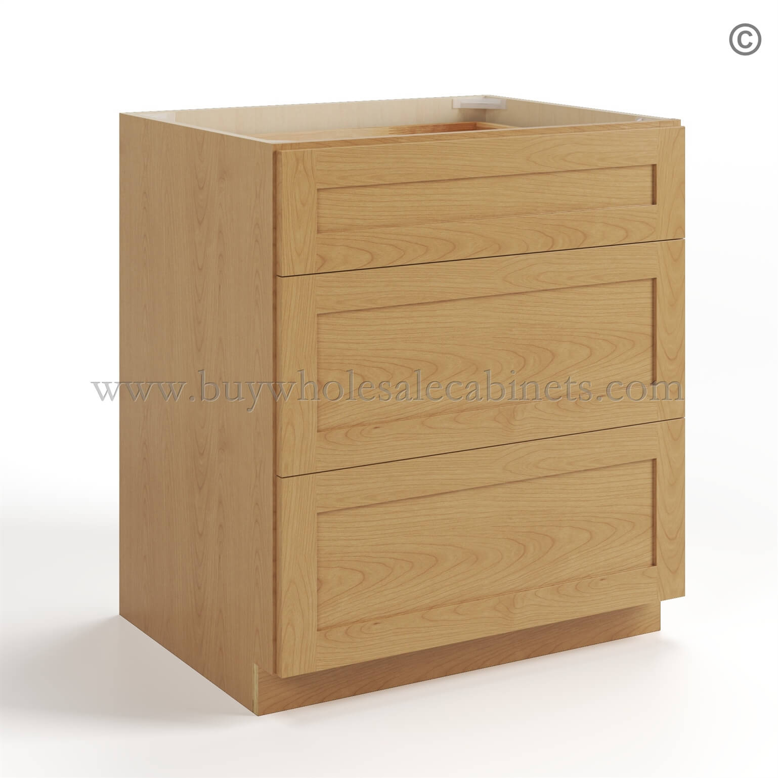 49-treasure-chest-three-drawer-base-closed-finish-side Treasure Chest Shaker Drawer Base, rta cabinets