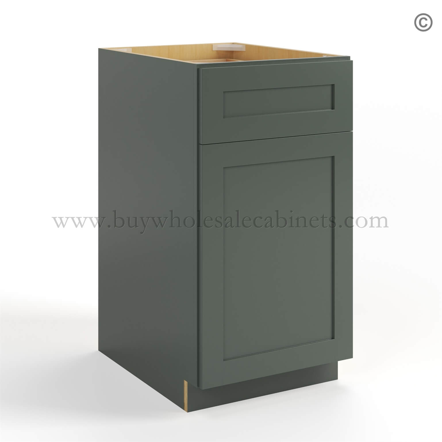 Green Shaker Document File Base Cabinet, rta cabinets