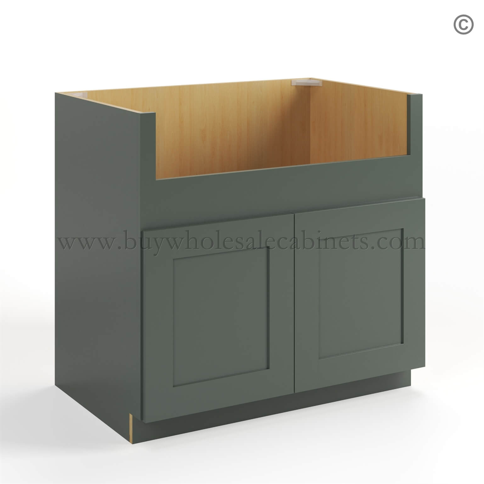 Green Shaker Farmhouse Sink Base, rta cabinets