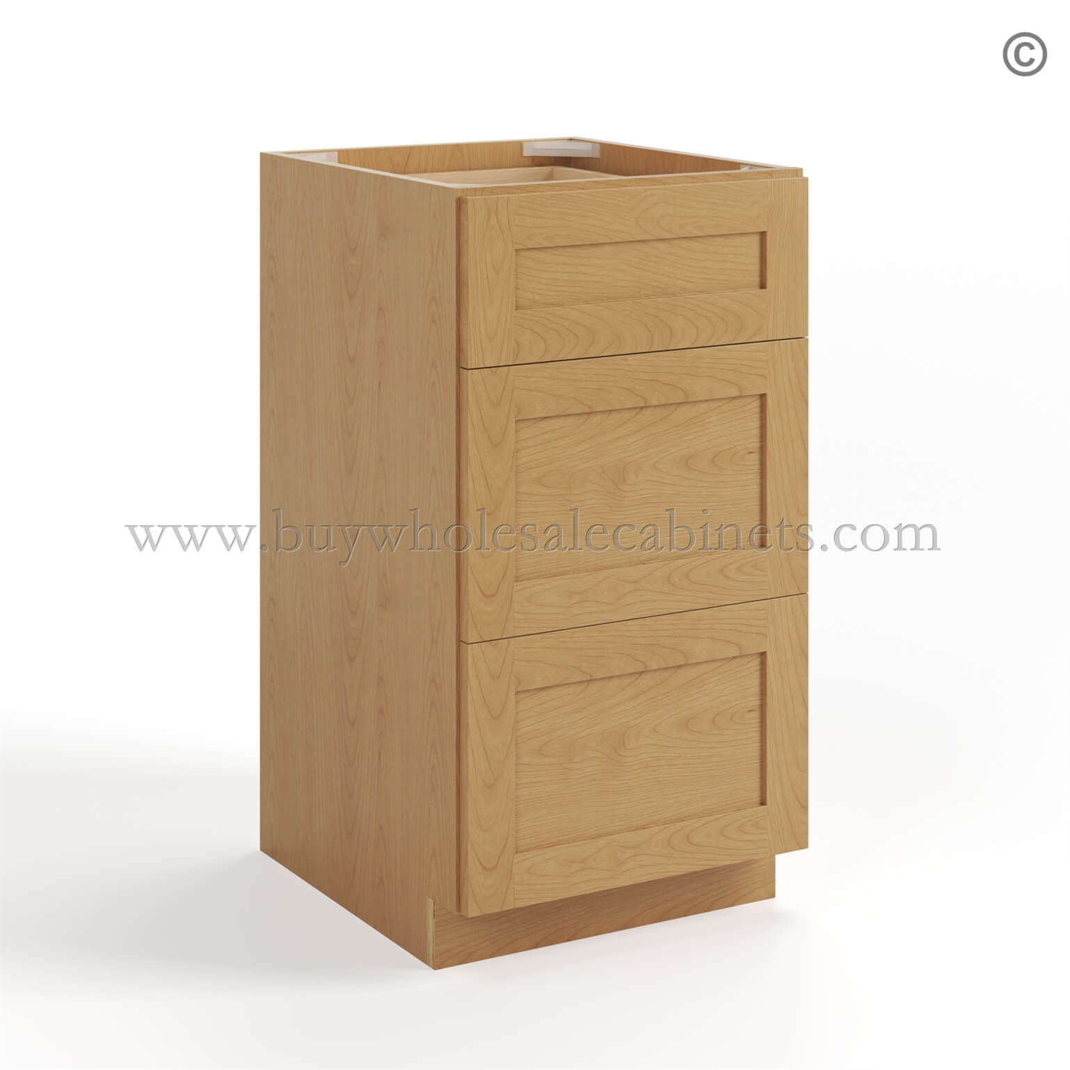 75-treasure-chest-vanity-drawer-base-cabinet-closed-finish-side Treasure Chest Shaker Vanity Three Drawer Base Cabinet, vanity cabinet