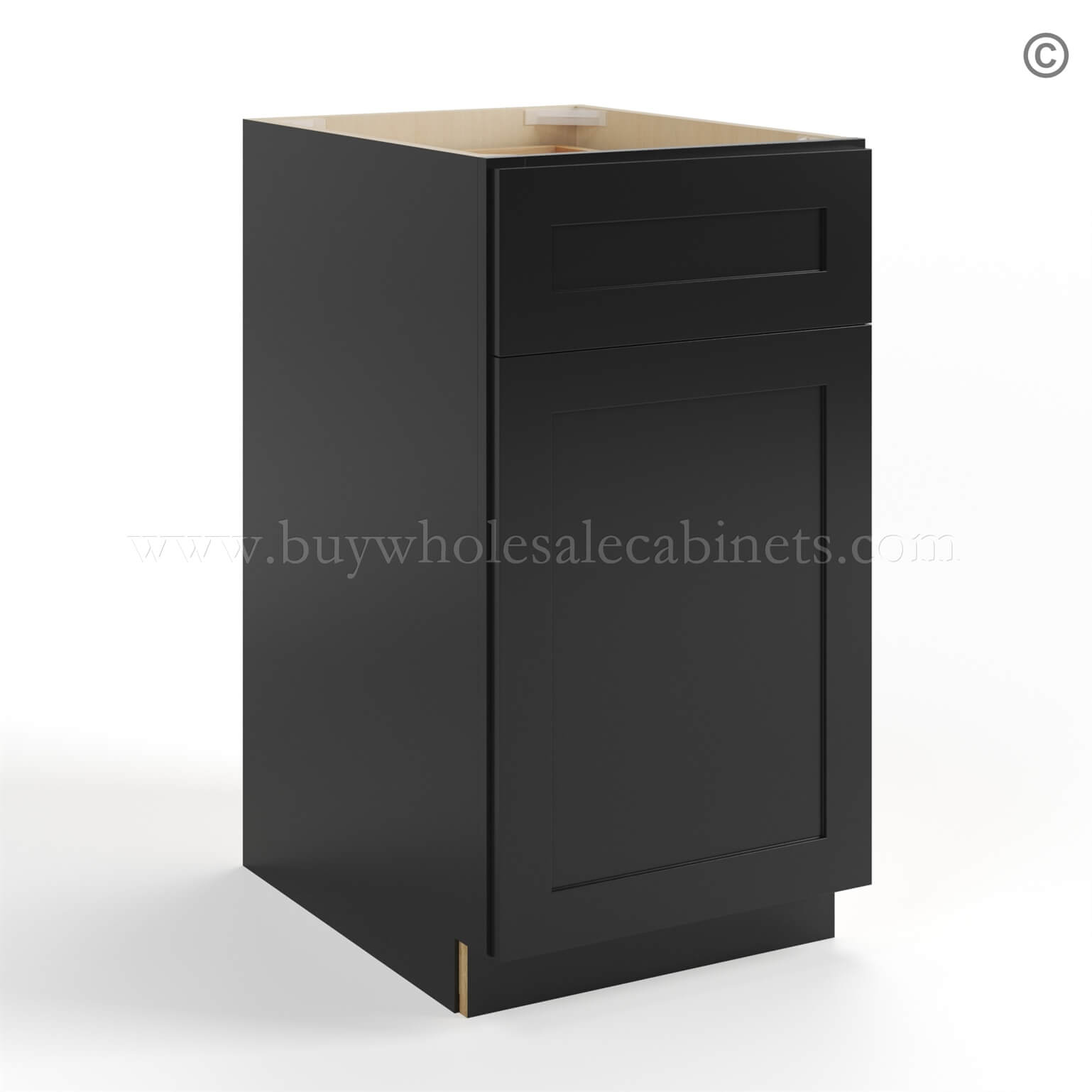 Black Shaker Document File Base Cabinet