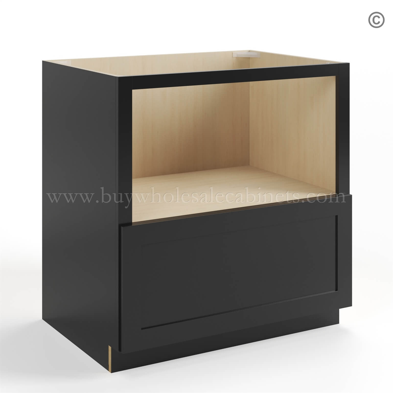Black Shaker Microwave Base Cabinet