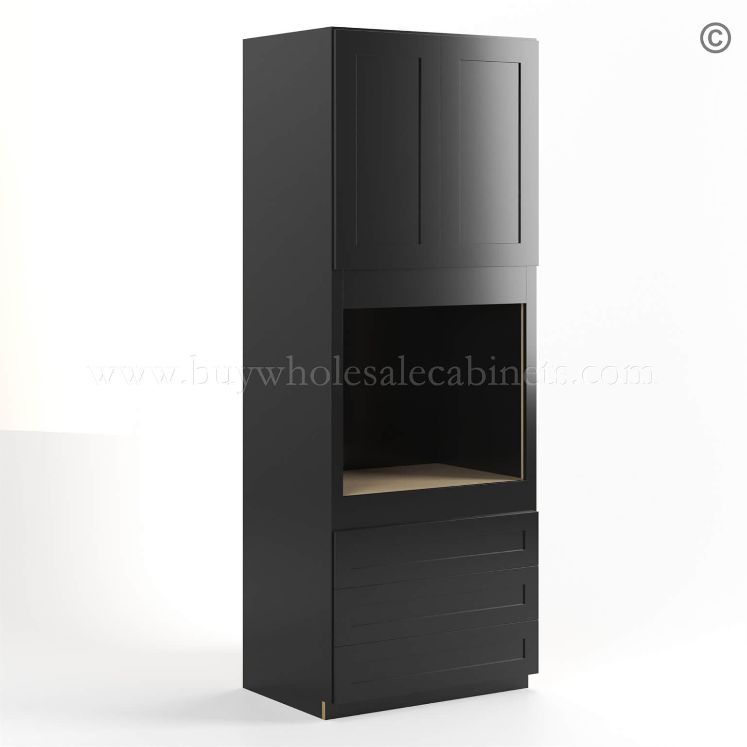 Black Shaker 30 W Oven Pantry Cabinet, rta cabinets