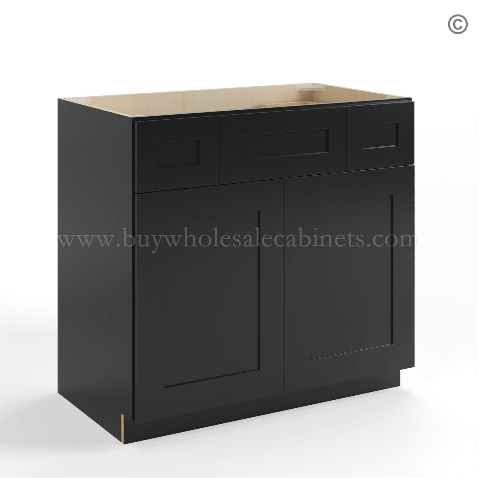 Black Shaker Vanity Combo Cabinet