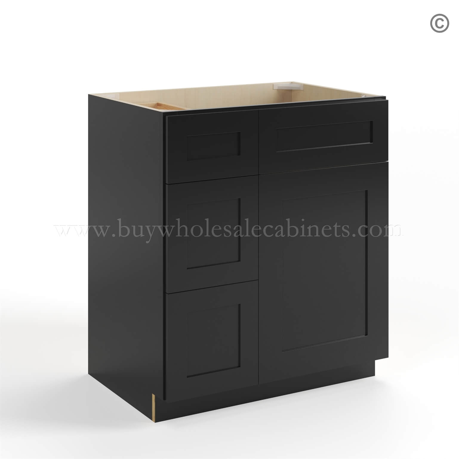 Black Shaker 30 W Vanity Combo with Drawers