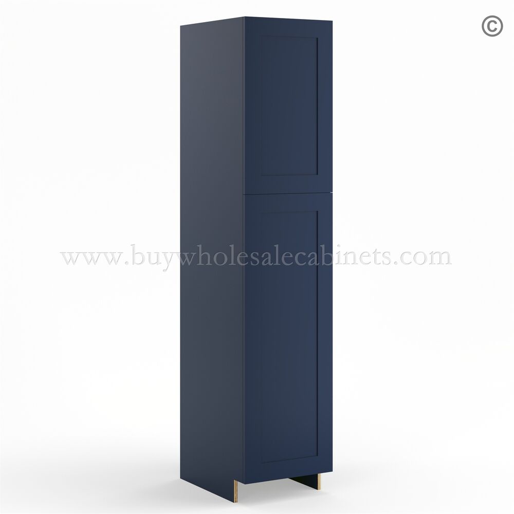 50-imperial-blue-single-door-pantry-cabinet-closed Frameless Oxford Blue Pantry Cabinet - Single Door - Image 1