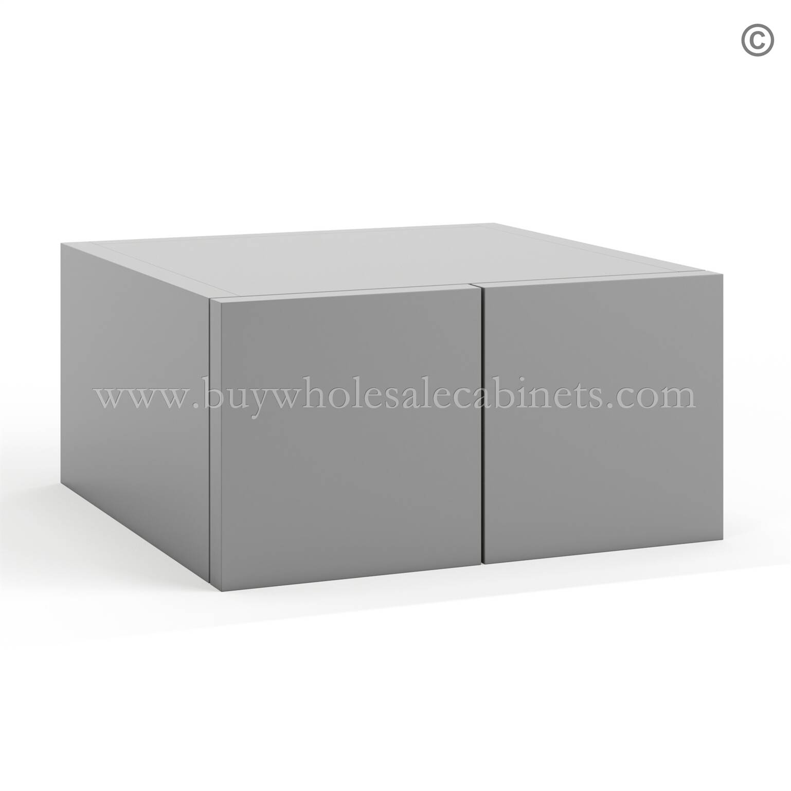 47-stom-gray-small-drawer-wall-cabinet-two-drawers-closed Frameless Graphite Gray Wall Small Drawers - 2 Drawers - Image 1